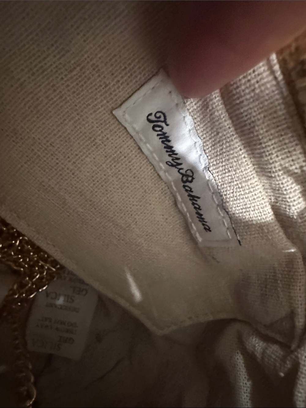 Tommy Bahama Natural Straw Hobo with Bamboo Handle and Gold Tassel - Picture 5 of 9